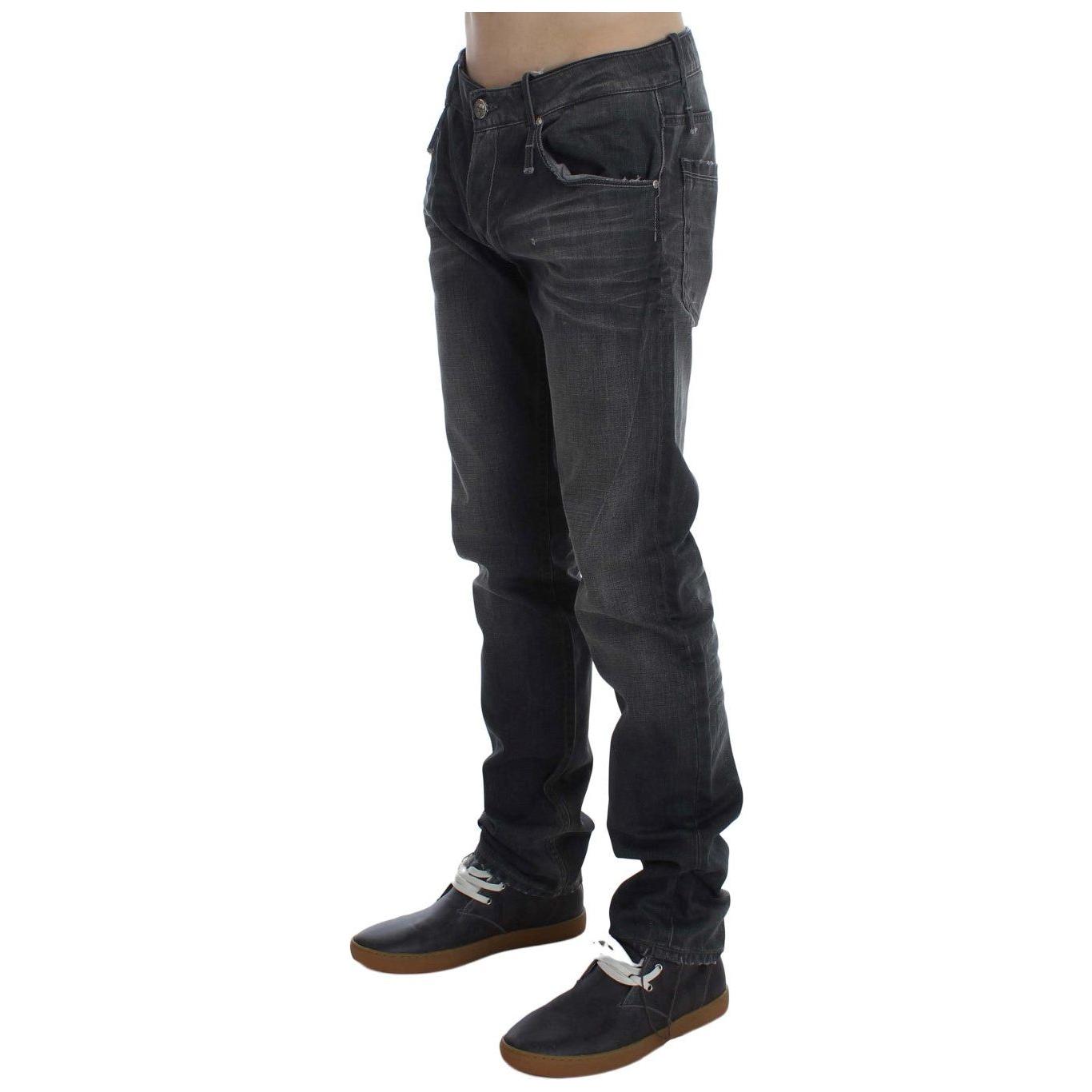 Acht Gray Cotton Regular Low Fit Jeans SIG30455-1