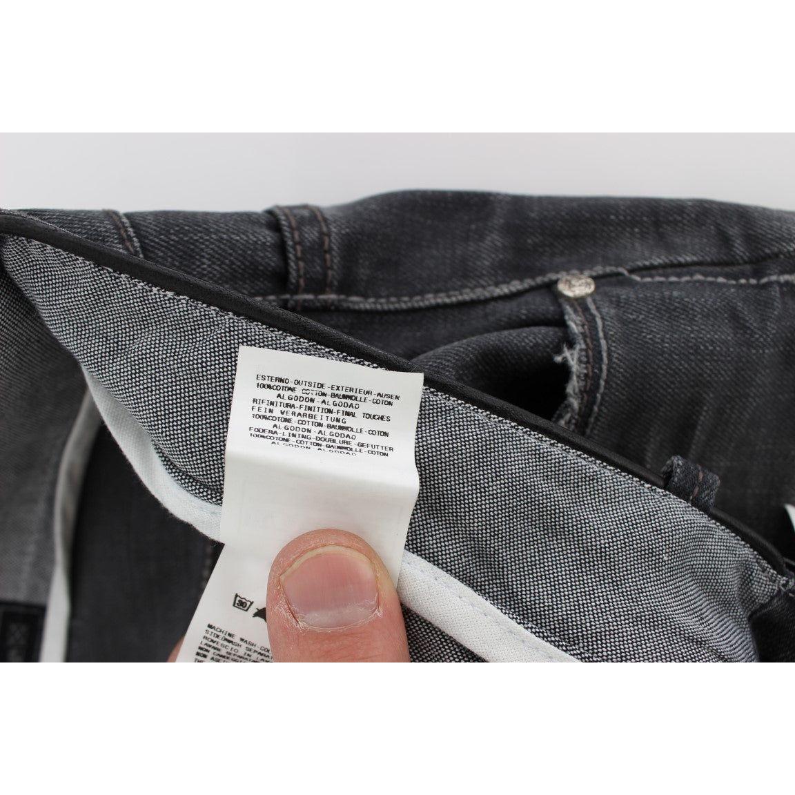 Acht Gray Cotton Regular Low Fit Jeans SIG30455-1