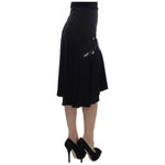 Exte Chic Black and Blue Cotton Blend Skirt Exte Rosy Brown