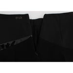 Exte Chic Black and Blue Cotton Blend Skirt Exte Black