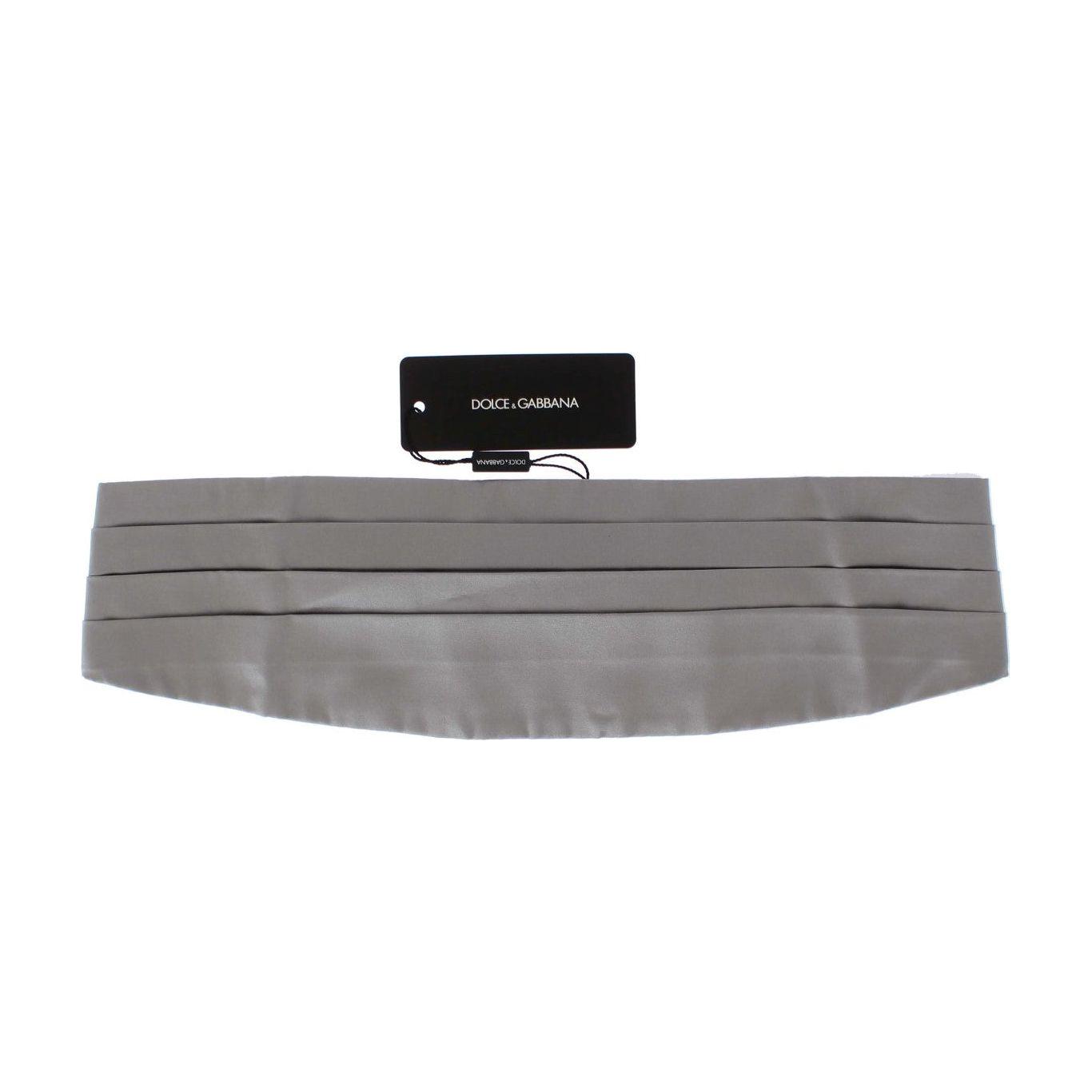 Dolce & Gabbana Silver Wide Belt Silk Cummerbund MS1002-1