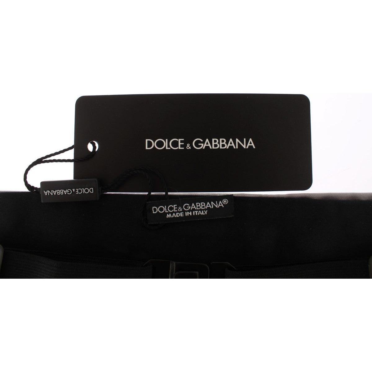 Dolce & Gabbana Silver Wide Belt Silk Cummerbund MS1002-1
