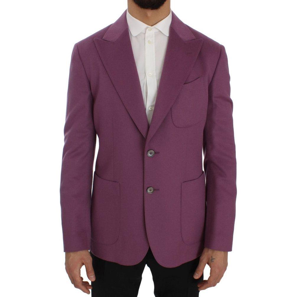 Dolce & Gabbana Purple Cashmere Slim Fit Blazer Jacket SIG50054-1