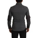 Costume National Dark Gray Cotton Casual Mens Shirt TSH8281- 44