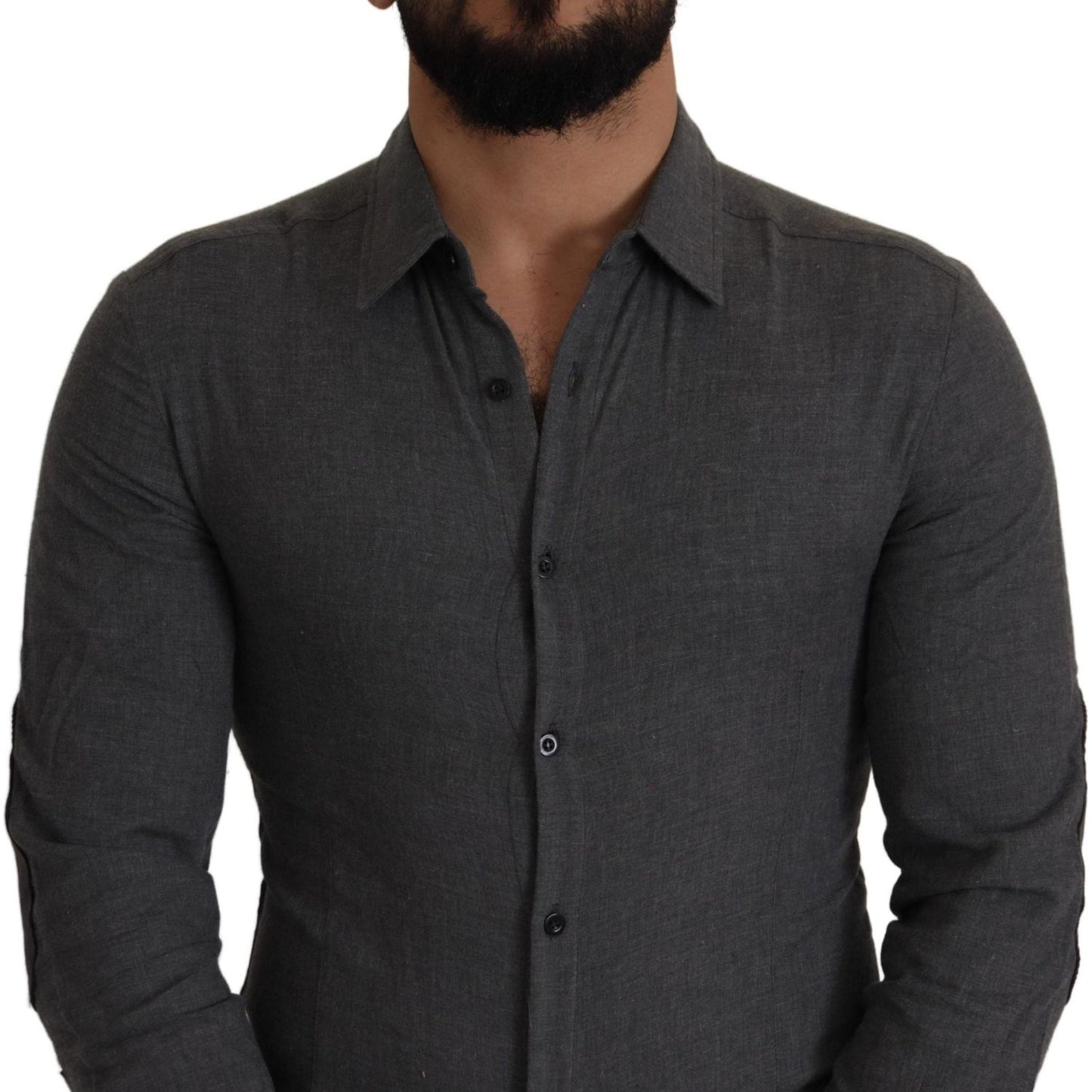 Costume National Dark Gray Cotton Casual Mens Shirt TSH8281- 44
