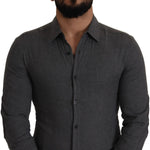 Costume National Dark Gray Cotton Casual Mens Shirt TSH8281- 44