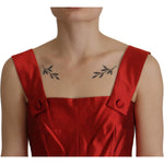Dolce & Gabbana Red A-line Pleated Satin Silk Dress DR28717 - 38