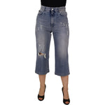 Dolce & Gabbana Blue Washed High Waist Cropped Denim Jeans PAN73105- 44