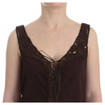 Ermanno Scervino Beachwear Brown Cotton Stretch Tunic Dress SIG12584-1