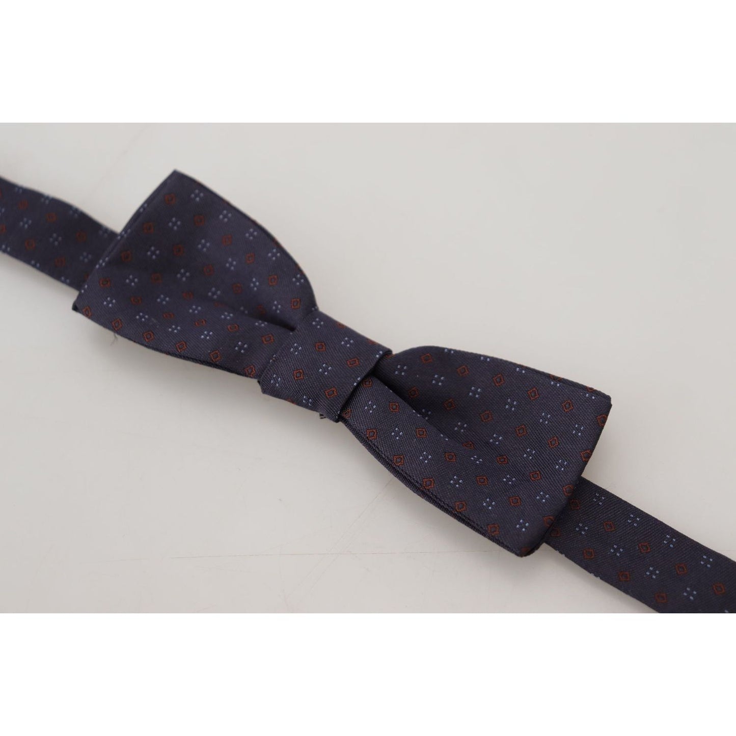Dolce & Gabbana Blue Pattern Silk Adjustable Neck Papillon Bow Tie KRA3202