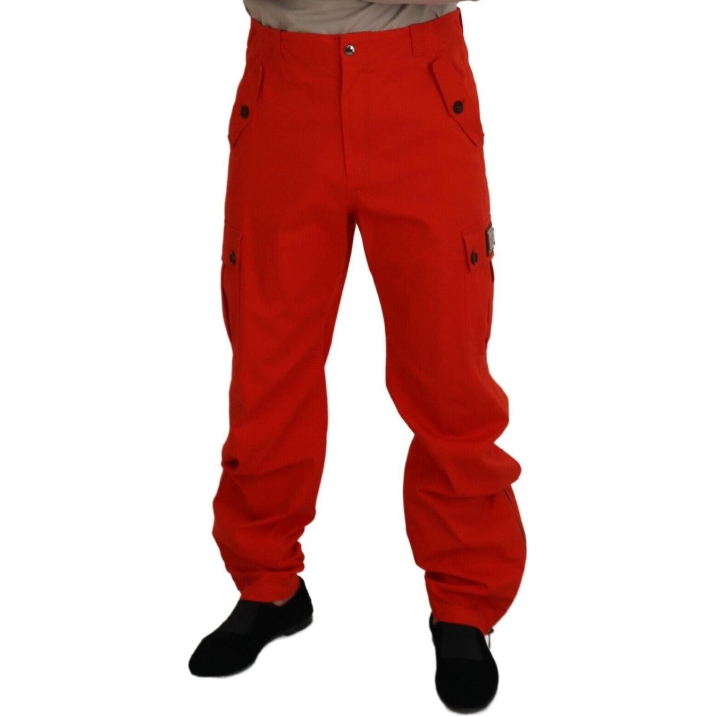 Dolce & Gabbana Red Cargo Men Trousers Cotton Pants PAN74386 - 48