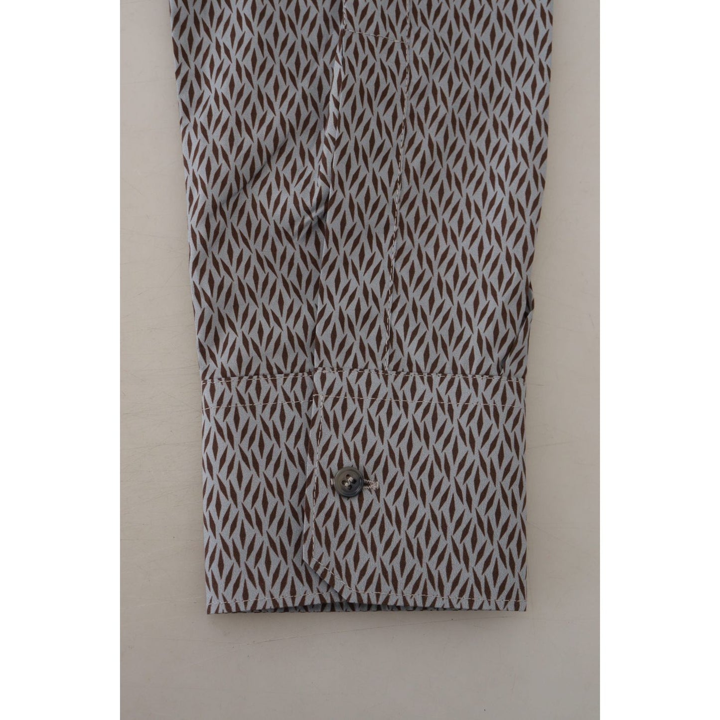 Dolce & Gabbana Gray Brown GOLD Slim Fit Dress Formal Shirt TSH83570-38