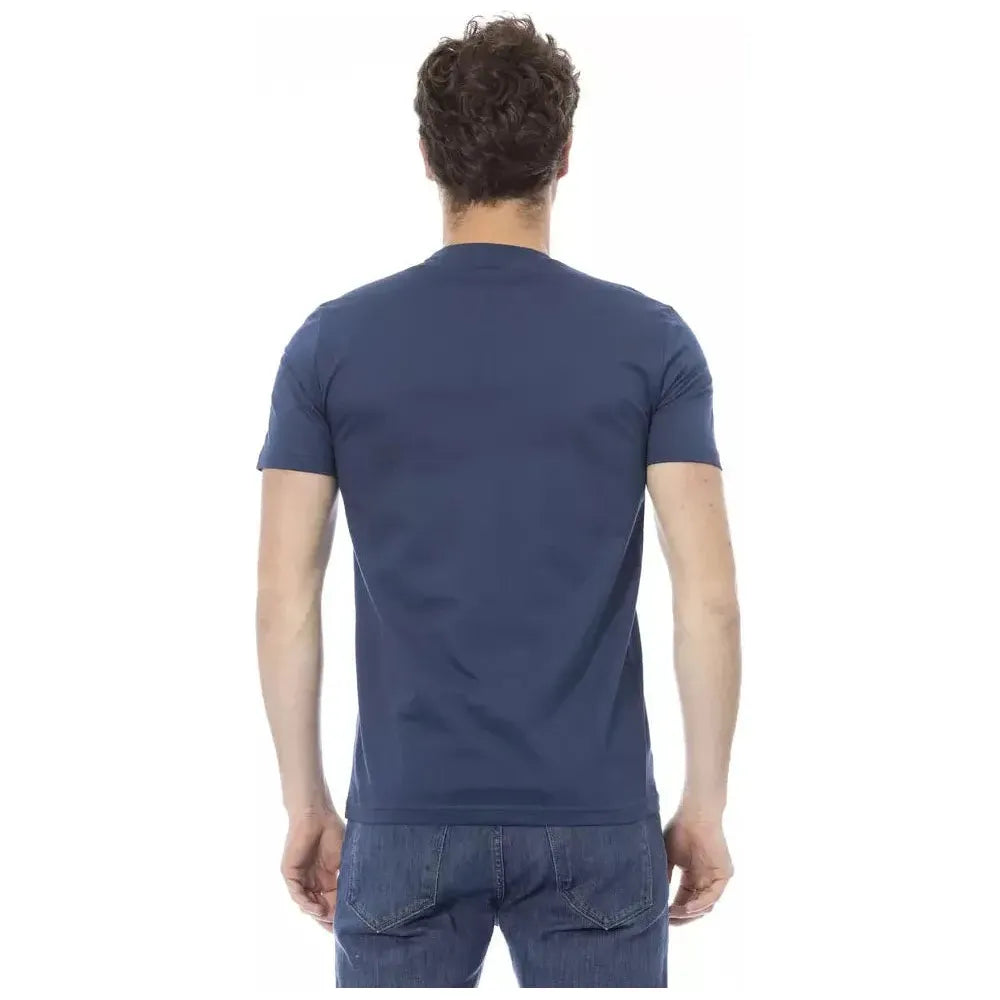 Baldinini Trend Blue Cotton Men T-Shirt BA-23179-XS