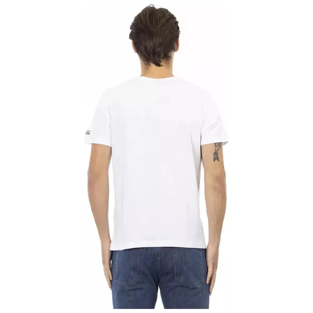 Trussardi Action White Cotton Men T-Shirt TR-22879-XXL