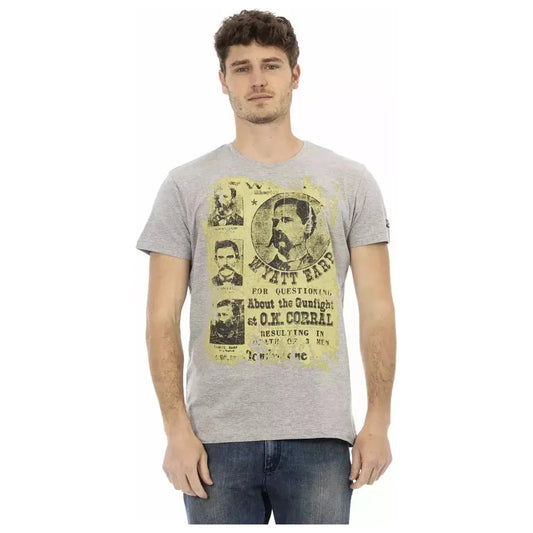 Trussardi Action Gray Cotton Men T-Shirt