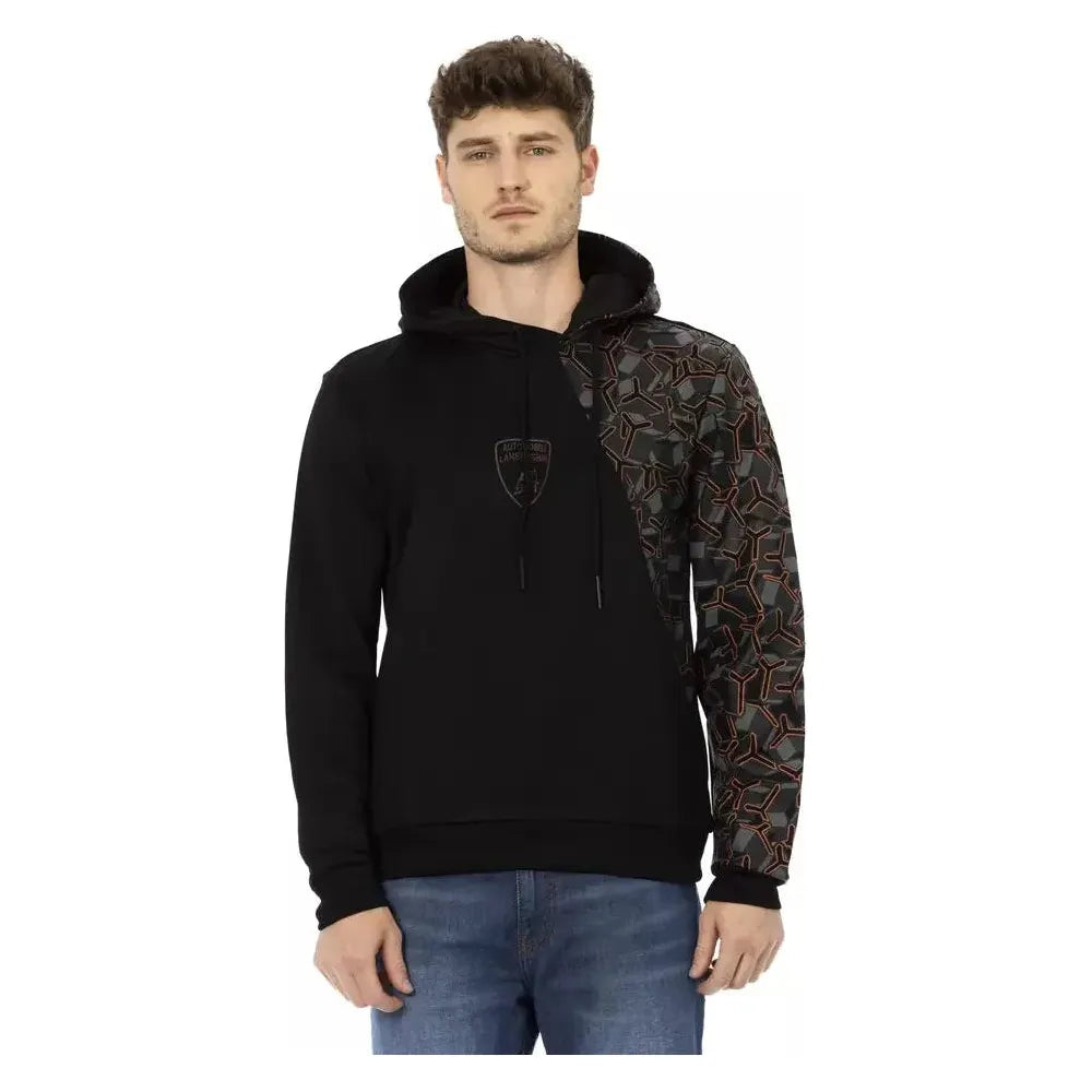 Automobili Lamborghini Black Cotton Men's Hooded Sweater AU-22630-S