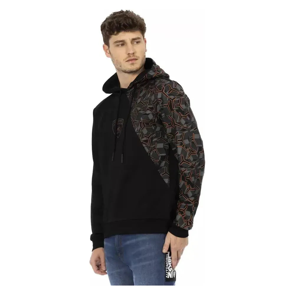 Automobili Lamborghini Black Cotton Men's Hooded Sweater AU-22630-S
