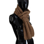 Dolce & Gabbana Dark Brown Wrap Shawl Knitted Camel Scarf MS6455