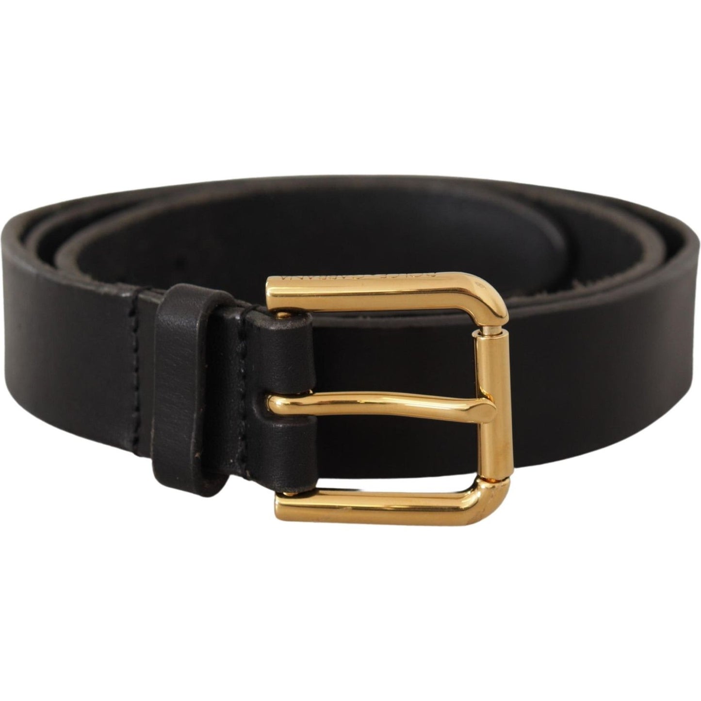 Dolce & Gabbana Brown Classic Leather Gold Metal Buckle Belt BEL8521 - 95
