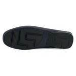 Versace Elegant Navy Blue Calf Leather Loafers 8056204198014