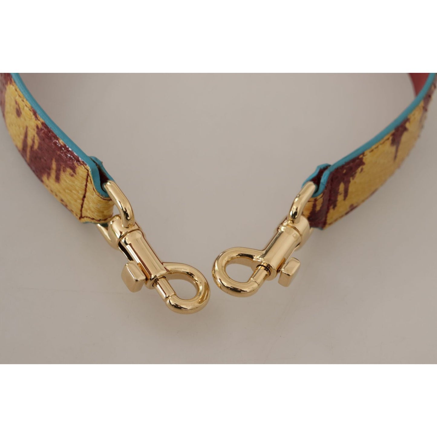 Dolce & Gabbana Yellow Red Leather Gold Tone Shoulder Strap BEL8736