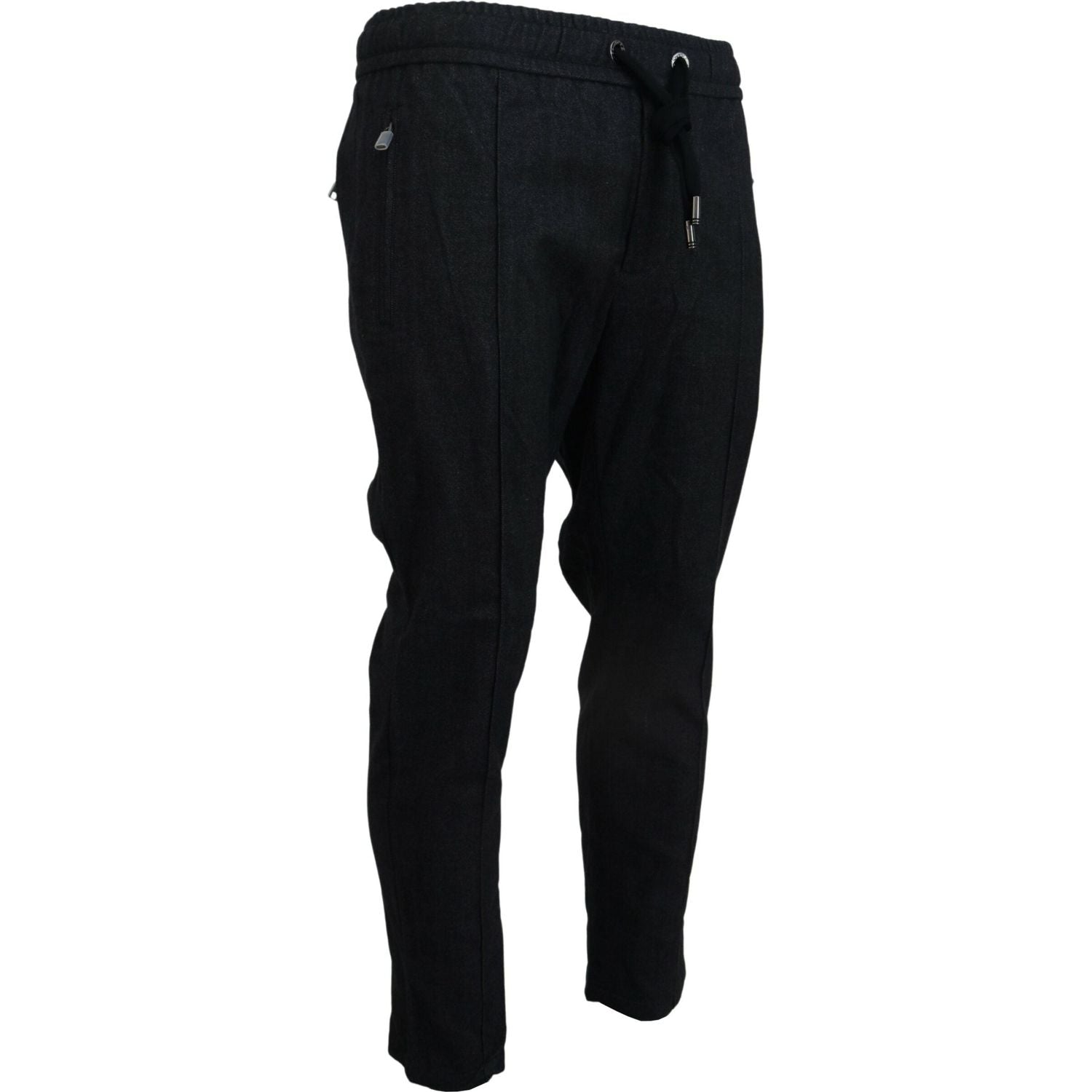Dolce & Gabbana Grey Cotton Tapered Cotton Pants
