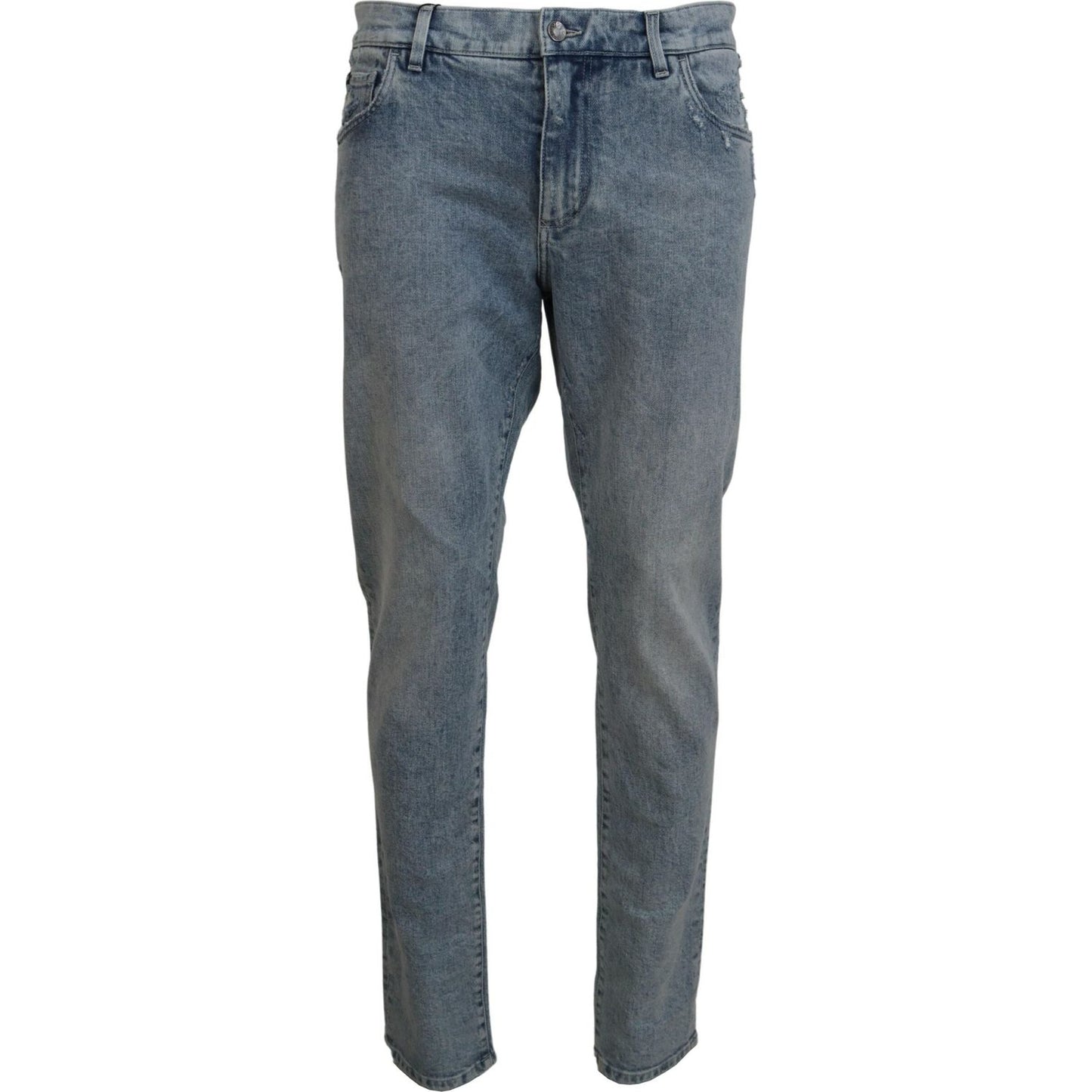 Dolce & Gabbana Blue Wash Slim Fit Cotton Denim Jeans PAN74548- 56