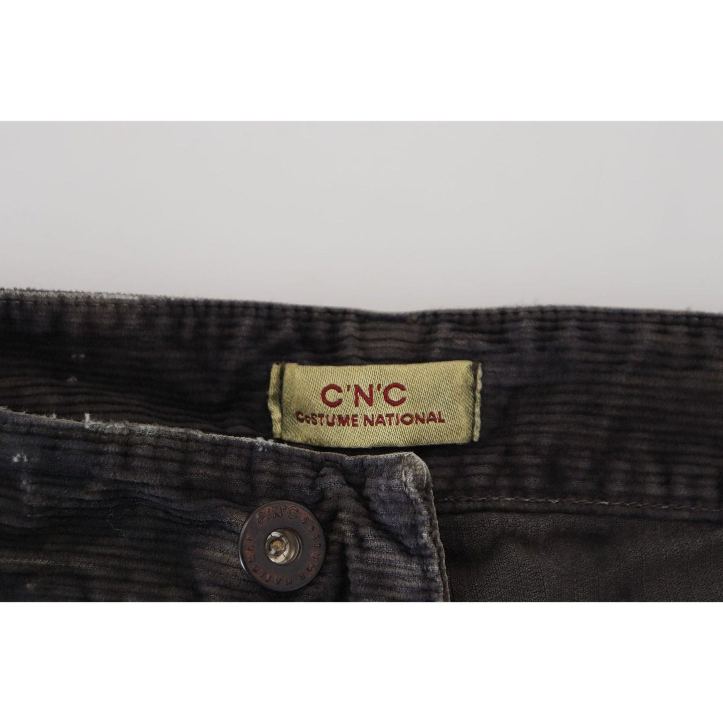 Costume National Gray Cotton Corduroy Men Casual Jeans PAN74676-48
