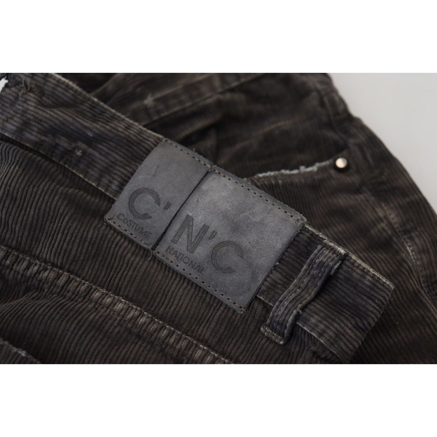 Costume National Gray Cotton Corduroy Men Casual Jeans PAN74676-48