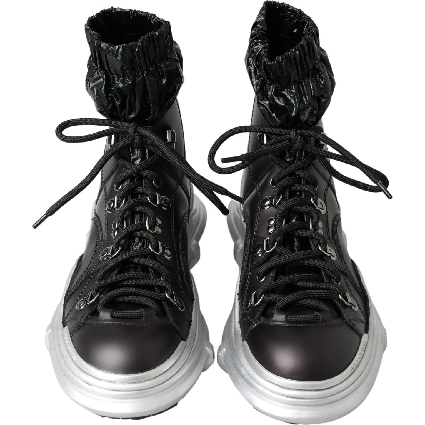 Dolce & Gabbana Black Nylon Galileo High Top Sneakers Shoes