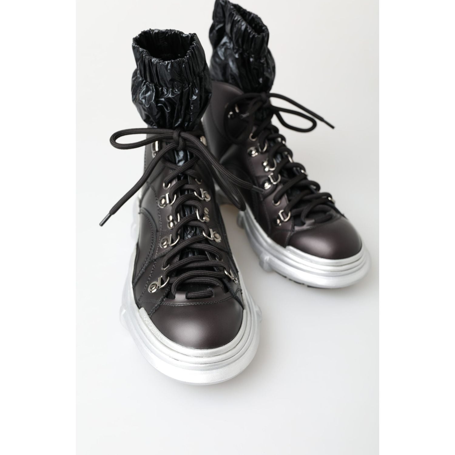 Dolce & Gabbana Black Nylon Galileo High Top Sneakers Shoes