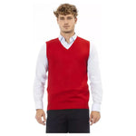 Alpha Studio Red Viscose Men Jacket AL-23582-IT46 | S