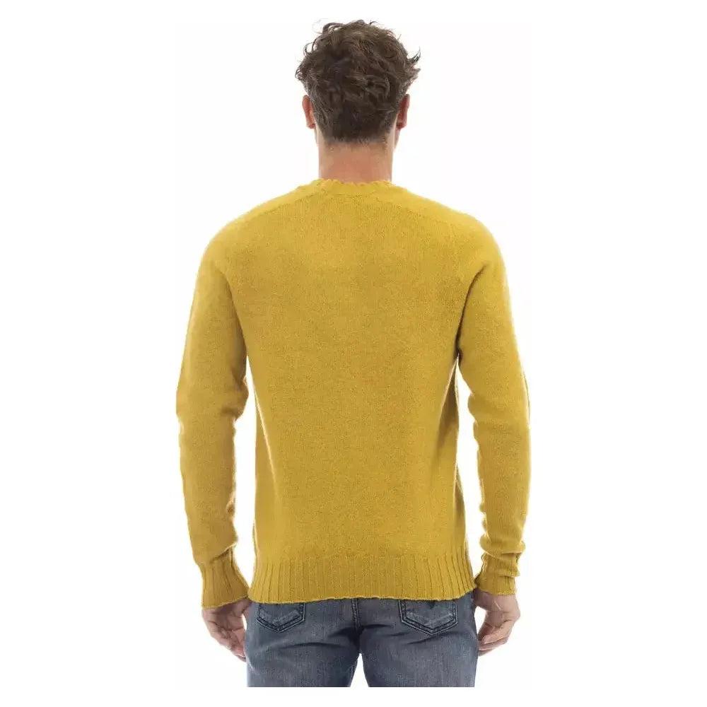 Alpha Studio Yellow Wool Men Sweater AL-23434-IT50 | L