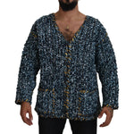 Dolce & Gabbana Blue Button Cardigan Fatto A Mano Sweater TSH83878- M