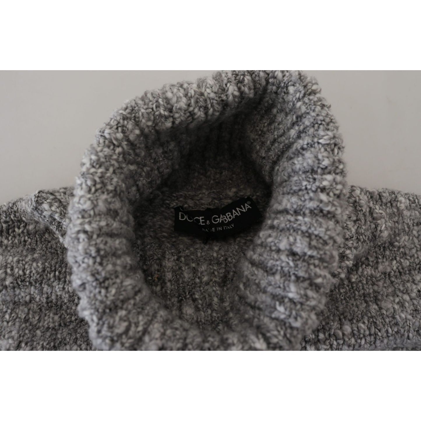 Dolce & Gabbana Gray Wool Knit Turtleneck Pullover Sweater Dolce & Gabbana