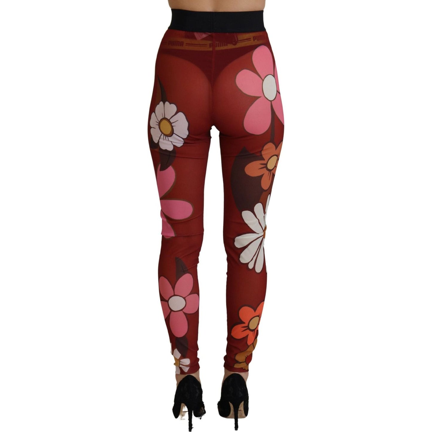 Dolce & Gabbana Red Floral Leggings Stretch Waist Pants PAN74235-38