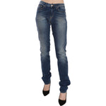 Fiorucci Blue Washed Mid Waist Slim Fit Denim Jeans PAN70607-32