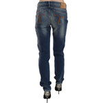 Fiorucci Blue Washed Mid Waist Slim Fit Denim Jeans PAN70607-32