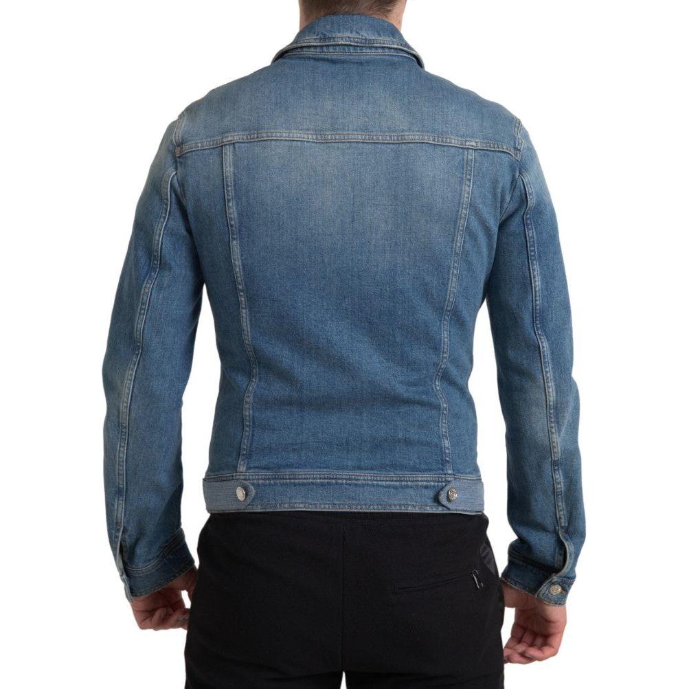 Dolce & Gabbana Blue Washed Cotton Stretch Denim Men Jacket TSH84178-50