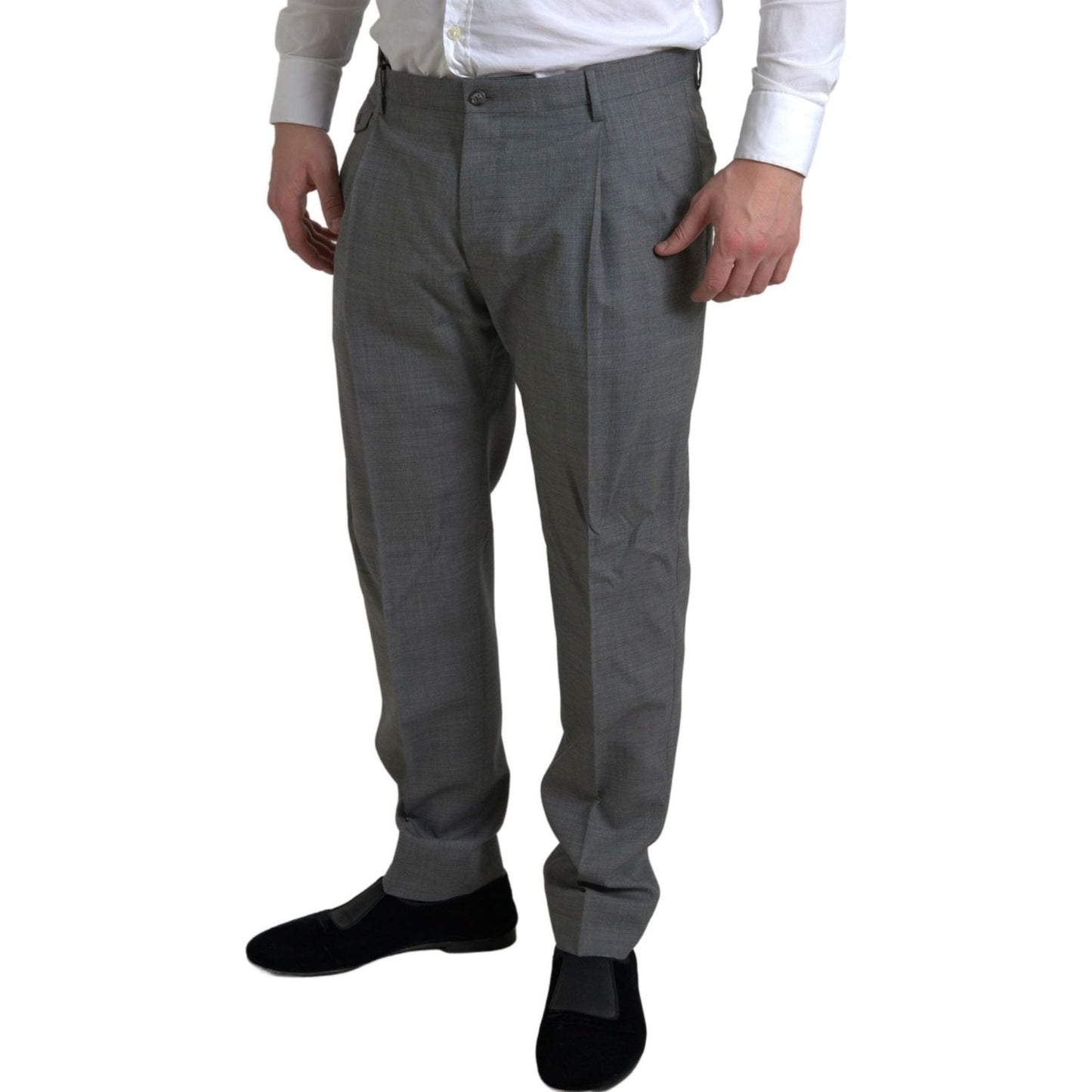 Dolce & Gabbana Gray Wool Chino Skinny Men Dress Trouser Pants PAN74865-48