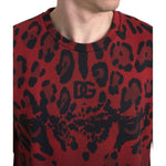 Dolce & Gabbana Red Leopard Cotton Sleeveless Tank T-shirt TSH84163-46
