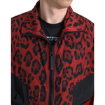 Dolce & Gabbana Red Leopard Nylon Full Zip Sweater JKT3665-50
