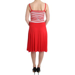 Roccobarocco Red striped jersey A-line dress SIG11590-1