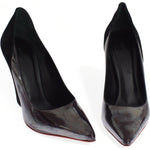 Cédric Charlier Gray Black Leather Suede Heels Pumps Shoes MOM26010-2
