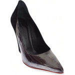 Cédric Charlier Gray Black Leather Suede Heels Pumps Shoes MOM26010-2