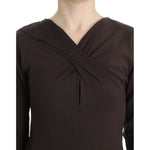 Cavalli Chic Keyhole Virgin Wool Sweater Cavalli Dark Slate Gray
