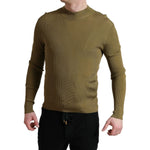 Dolce & Gabbana Army Green Viscose Crewneck Pullover Sweater TSH84754-48