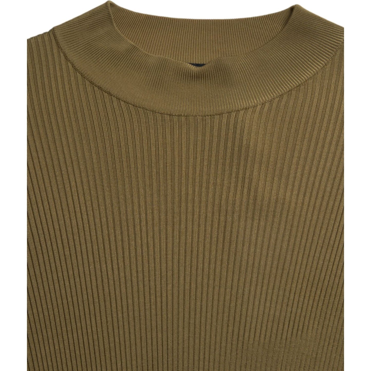Dolce & Gabbana Army Green Viscose Crewneck Pullover Sweater TSH84754-48