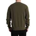 Dolce & Gabbana Green Cotton Crew Neck Men Pullover Sweater TSH84758-48
