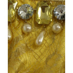 Dolce & Gabbana Yellow lace crystal mini dress GSS10005-2